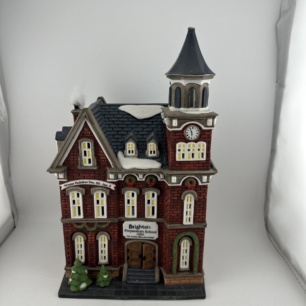 Dept 56 Heritage Village Christmas In The City Brighton School 58876 No Flag